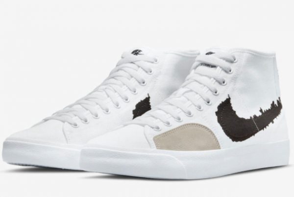 2022 Nike SB Blazer Court Mid White Black Sneakers On Sale DM8553-100-2