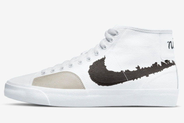 2022 Nike SB Blazer Court Mid White Black Sneakers On Sale DM8553-100