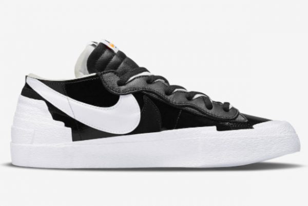 2022 Sacai x Nike Blazer Low Black Patent Shoes DM6443-001-1