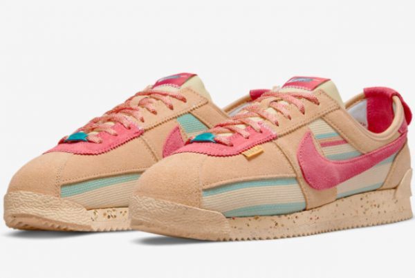 Buy Union x Nike Cortez Tan Pink Running Shoes DR1413-200-2