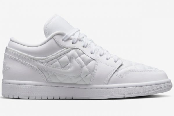 Men and Women's Air Jordan 1 Low Quilted Triple White DB6480-100-1