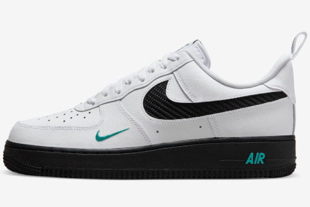 Men and Women's Nike Air Force 1 Low White Black Teal DR0155-100