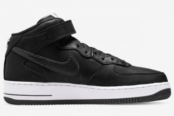 Stussy x Nike Air Force 1 Mid Black Luxe Leather To Buy DJ7840-001-1