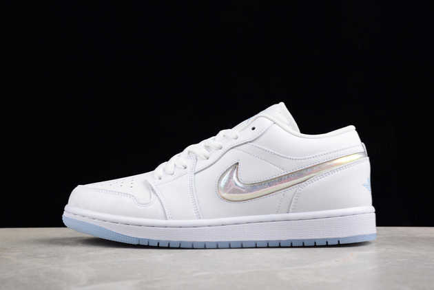 Where to Buy The FQ9112-100 Air Jordan 1 Low Glitter Swoosh Shoes