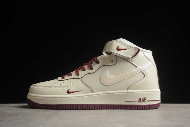 Where to Buy The SG2356-803 Nike Air Force 1 07 Mid Off White Dark Red 2024 Basketball Shoes